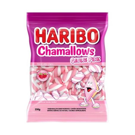 MARSHMALLOW HARIBO 250G CABLES PINK