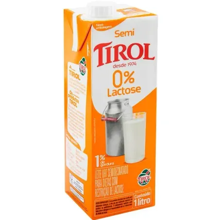 LEITE ZERO LACTOSE TIROL 1LT SEMIDESNATADO