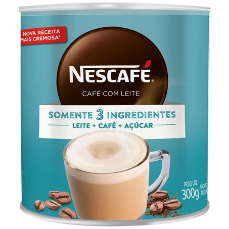 Cafe nescafe 300g lata com leite