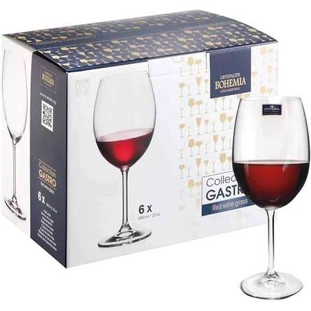 Jogo de taças para vinho crystal bohemia c/6 350ml