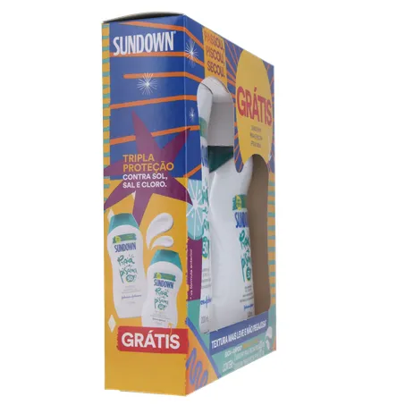 Kit protetor solar sundown praia e piscina fps50 200ml grátis fps50 120ml 360-29