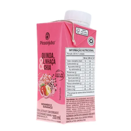 BEBIDA LÁCTEA PIRACANJUBA MORANGO/BANANA 200ML 360-23