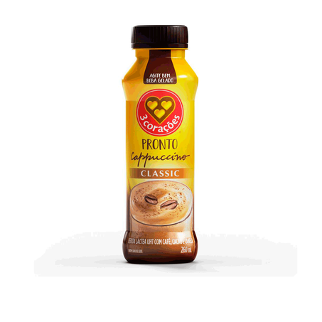 BEBIDA CAPPUCINO PRONTO 3 CORAÇÕES CLASSIC 260ML*