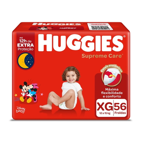Fralda Huggies Supreme Care Xg com 56 Unidades