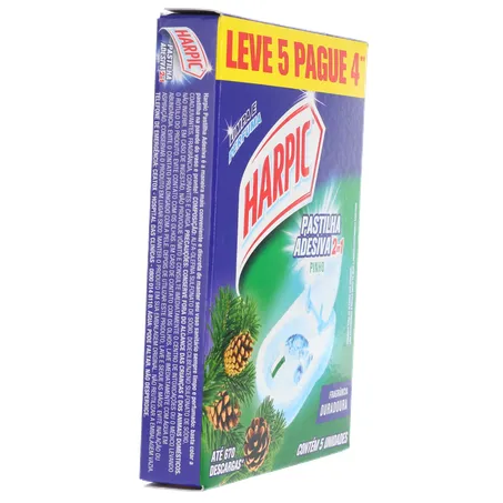 Pastilha adesiva harpic pinho com 5 360-30