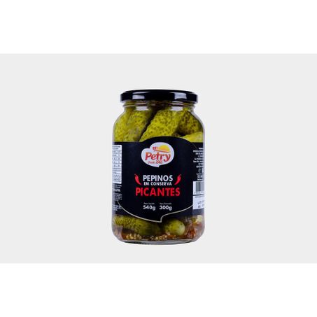 Pepinos petry 300g em conserva picantes