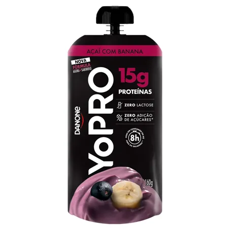 Iogurte Danone Yopro 160g Pouch 15g Acai Com Banana