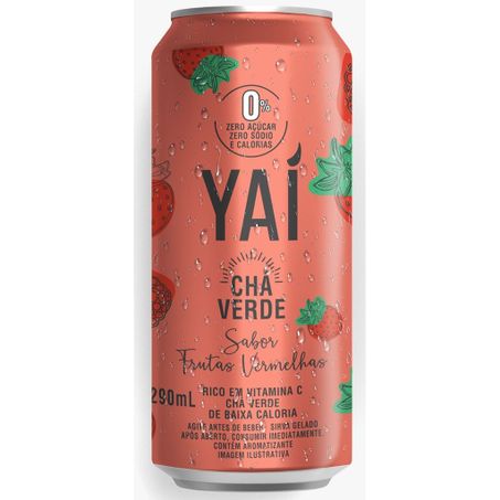 Cha Verde Yai 290ml Lata Frutas Vermelhas