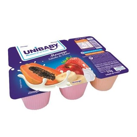 Beb láctea danone unibaby morango e salada de frutas 510g