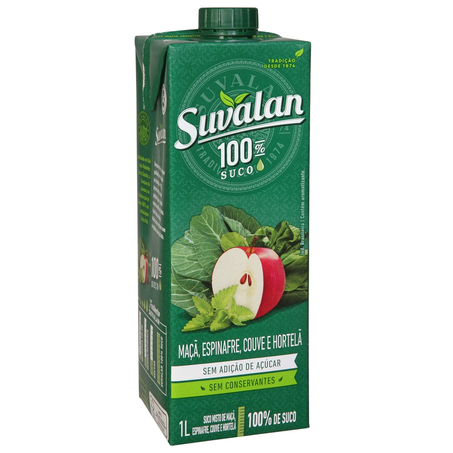 Suco Maçã Espinafre Couve Hortelã Suvalan 1L