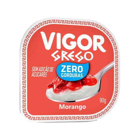 Iogurte grego zero morango vigor 90g