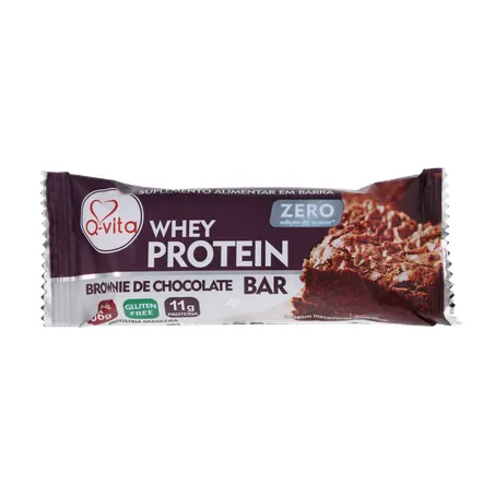 BARRA WHEY PROTEIN Q-VITA BROWNIE DE CHOCOLATE ZERO ADIÇÃO DE AÇÚCAR 36G