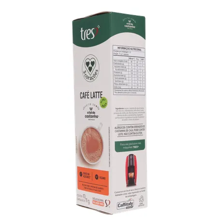 Café com Leite em Cápsula 3corações Latte Vegano Caixa com 10un - 110gr 360-23