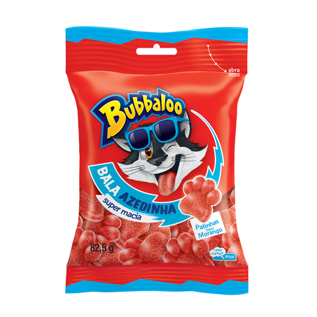 Bala bubbaloo morango azedinha 82,5g