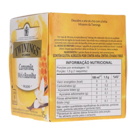 Chá Camomila, Mel E Baunilha Twinings Infusions Caixa 10 Unidades 15G 360-24