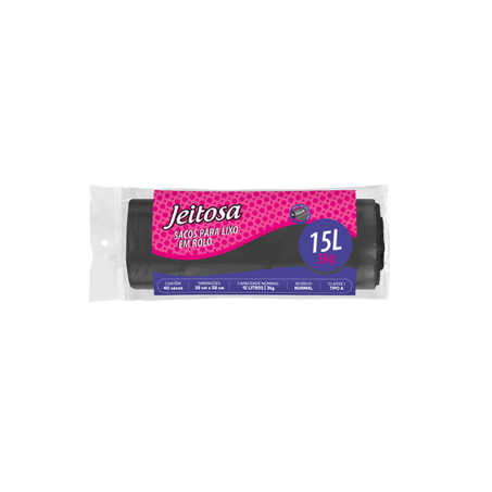 SACO PARA LIXO BETTANIN JEITOSA ROLO 15L COM 40 UNIDADES