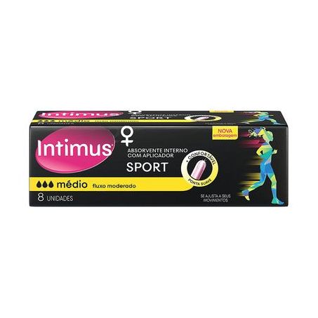 Absorvente Interno Intimus Sport Médio com Aplicador Embalagem 8UN
