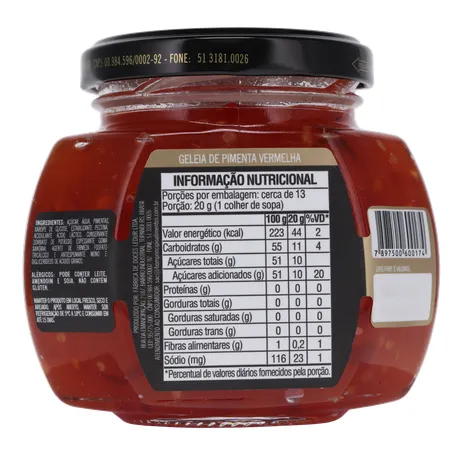 Geleia Gourmet Bom Princípio Pimenta Vermelha Pote de Vidro 250gr 360-17