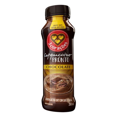 BEBIDA LÁCTEA UHT CAPPUCCINO CHOCOLATE 3 CORAÇÕES