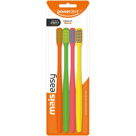 ESCOVA DENTAL POWERDENT MAIS EASY COM 4