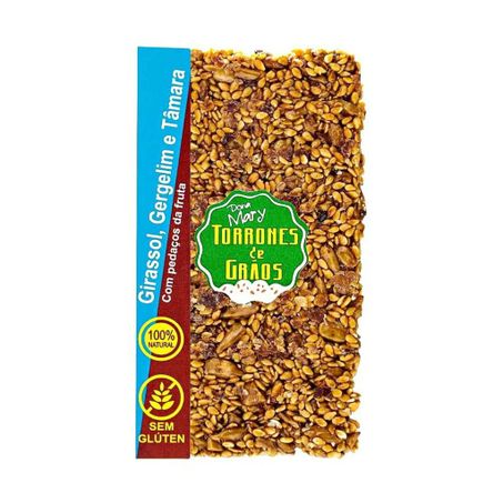 TORRONE DE GIRASSOL GERGELIM E TAMARA 32G DONA MAR
