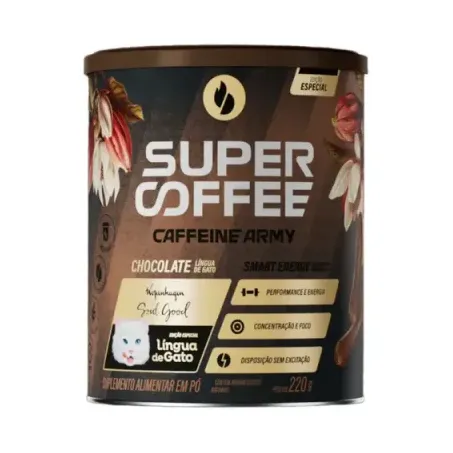 Suplemento alimentar super coffee 220gr chocolate lingua de gato
