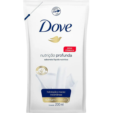 Sabonete liquido 200ml refil dove nutricao profunda