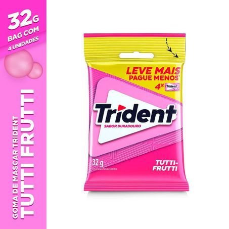 CHICLETE TRIDENT TUTTI-FRUTTI BAG COM 4 UNIDADES