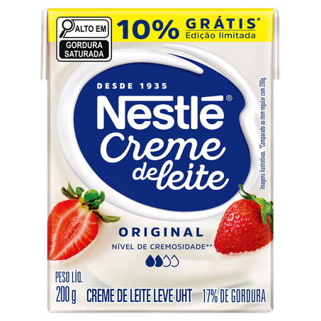 Creme Leite Nestle Original 10% Grátis Tp 200g 
 