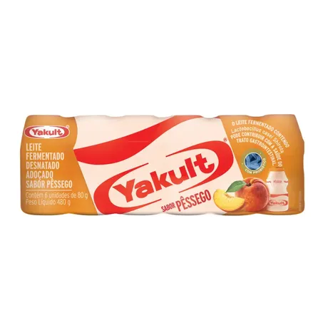 Leite fermentado pêssego yakult 480ml