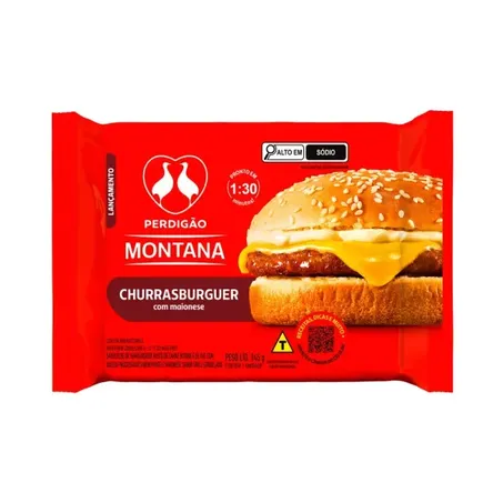 Sanduíche Congelado Churrasburguer Perdigão Montana 145g