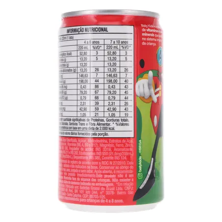 Suplemento Alimentar Líquido Melancia Zero Lactose Sonic Baly Kids Lata 220ml 360-18