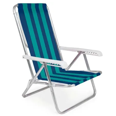 Cadeira de praia Mor Reclinável 8 posições Adulto Alumínio Ref. 2104