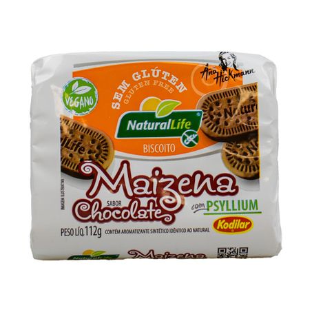 BISC DE MAIZENA SABOR CHOCOLATE COM PSYLLIUM 112G