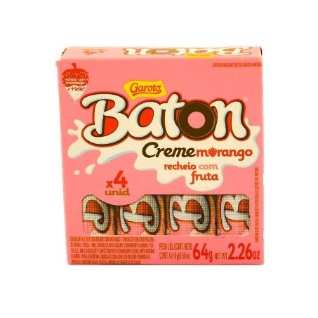 Chocolate morango baton c/4 64g