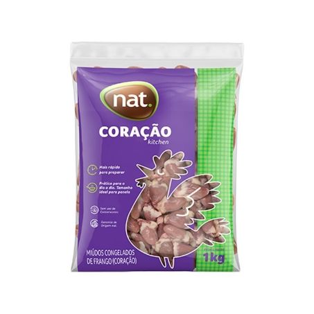 CORAÇÃO FRANGO NAT CONGELADO PACOTE 1KG