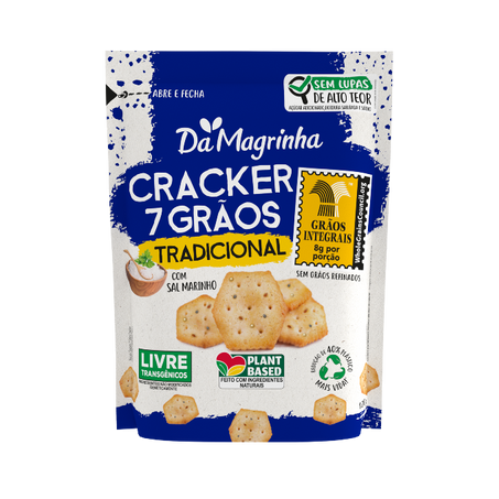 Biscoito cream cracker integral tradicional 7 grãos da magrinha 120g