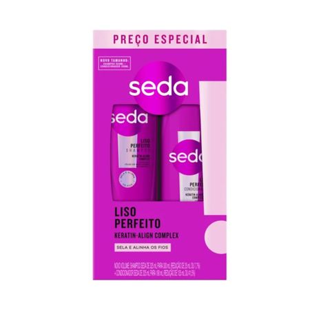 Kit seda shampoo 300ml + condicionador 190ml liso perfeito