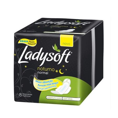 Absorvente Ladysoft Noturno Normal com Abas Pacote 8UN