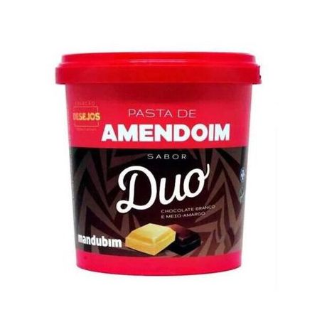 PASTA DE AMEND MANDUBIM 450G CHOC BRANCO/MEIO AMARGO
