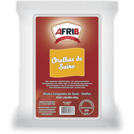 Orelha suína congelada afrib 500g