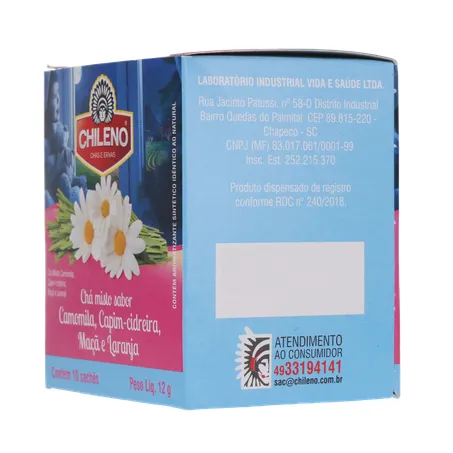 Chá Misto Chileno Camomila, Capim-Cidreira, Maçã e Laranja Sachê 1.2gr - Caixa com 10un - 12gr 360-6