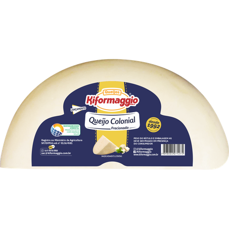 Queijo meia colonial kiformaggio kg 457