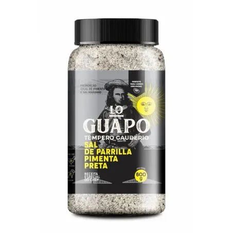 SAL DE PARRILLA PIMENTA PRETA E ALHO LO GUAPO 250G