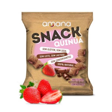 SNACK CHOCOLATE RECHEADO DE MORANGO - AMANA
