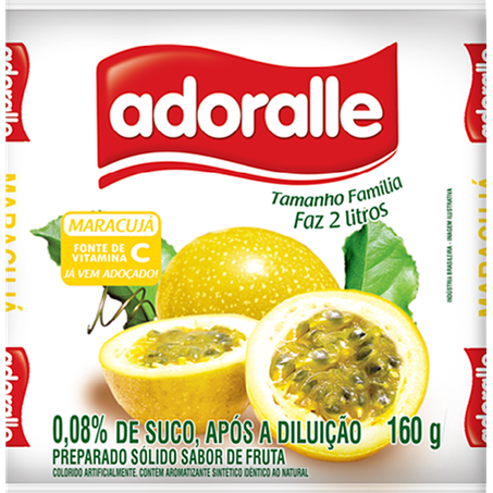 Refresco em po adoralle 160g maracuja