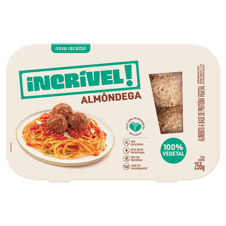 Almondega Vegetal Incrível 256g - Congelada