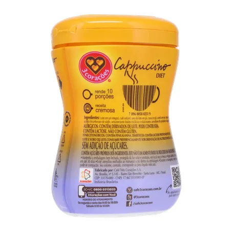 Cappuccino 3 Corações Diet Pt 150g 360-22
