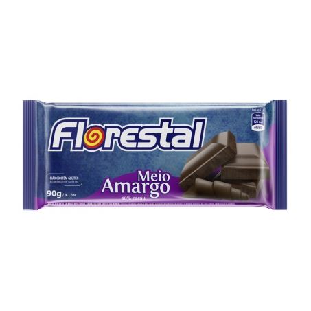 CHOCOLATE EM BARRA FLORESTAL MEIO AMARGO 40% 90G