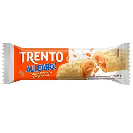 Chocolate trento allegro choc branco/amendoim 35g